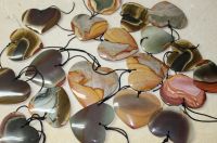 Polychrome Jaspis - Herz gebohrt - Anh�nger - 3 St�ck