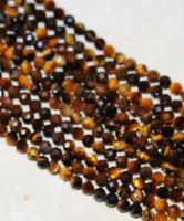 Tigerauge - Kugel - facettiert - 3mm - Kettenstrang