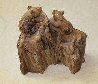 Murmeltier Tier Figur - Versteinertes Holz - 15x15cm Einzelst�ck