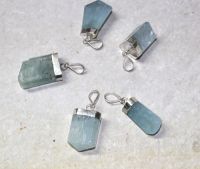 Aquamarin - Anh�nger - Pendel Spitze mit Fassung - 1 St�ck