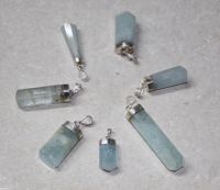 Aquamarin - Anh�nger - Naturkristall mit Fassung - 1 St�ck